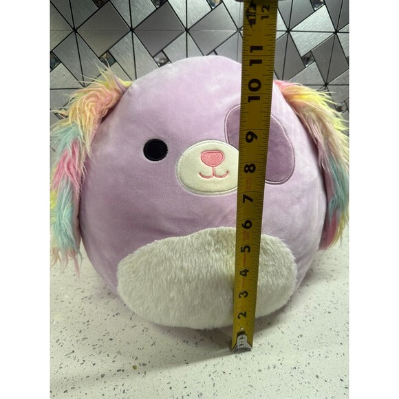 SQUISHMALLOWS Barb The Dog 11" Stuffed Plush Toy Purple Rainbow Puppy Floppy Ear - Picture 2 of 9